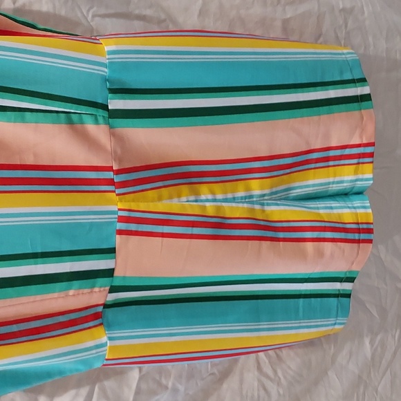 Retro GWT Party Coral and Turquoise w/ Various Colors Spaghetti Strap Romper M - Picture 3 of 7